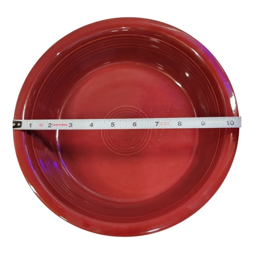 Classic Rim 10 1/2 Inch Extra Large Serving Bowl 80 OZ Cinnabar